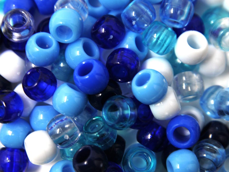 Tara Assorted Color Design 240 Pieces Plastic Beads 10x12 mm for Braid Hair for Girls (White) - Image 1